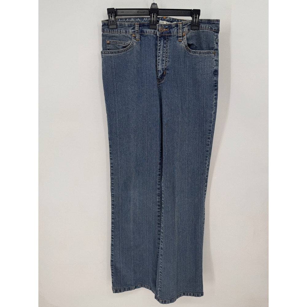 Cabi Jeans Womens 8 Blue Straight Leg Mid Rise Denim Pants Flawed Pockets